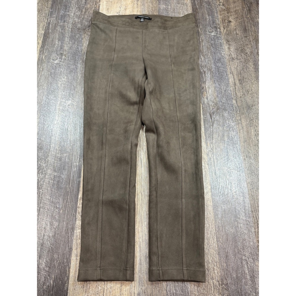 Andrew Marc Faux Suede Leggings Women Medium Brown Seamed Stretch Pants